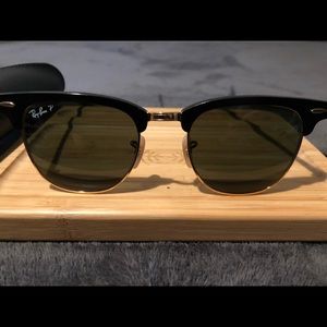 Ray-ban Clubmaster Brushed Aluminum Polarized